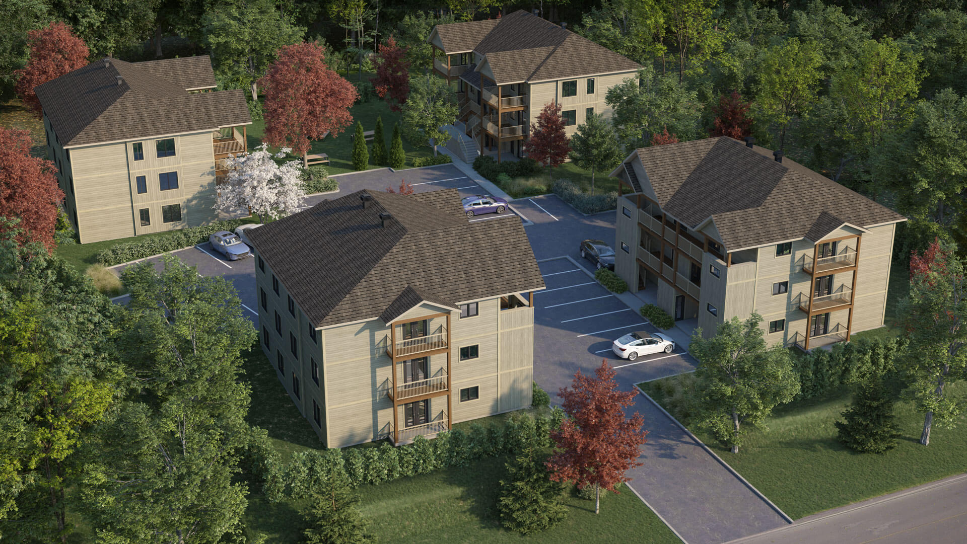 Vue du projet locatif en développement à Saint-Jovite